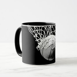 Schwarz-Weiß-Basketball Tasse