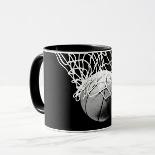 Schwarz-Weiß-Basketball Tasse