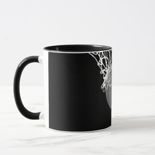 Schwarz-Weiß-Basketball Tasse (Links)