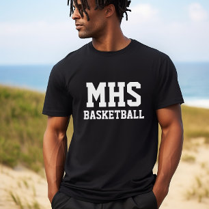Schwarz-Weiß-Basketball-Team Spirit T-Shirt