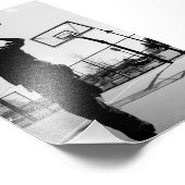 Schwarz-Weiß-Basketball-Toss Fotodruck (Ecke)