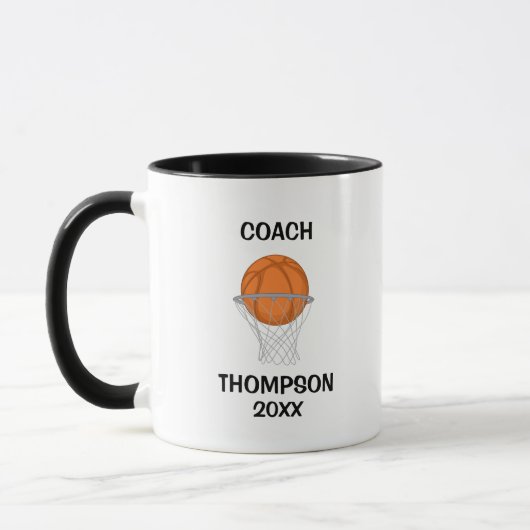 Schwarz-Weiß-Basketball-Trainer Tasse (Links)