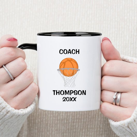 Schwarz-Weiß-Basketball-Trainer Tasse