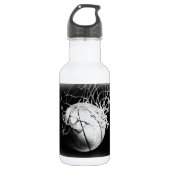 Schwarz-Weiß-Basketball Trinkflasche (Vorderseite)