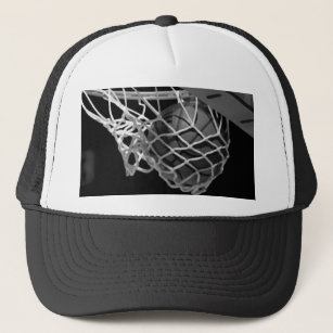 Schwarz-Weiß-Basketball Truckerkappe