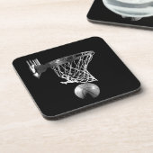 Schwarz-Weiß-Basketball Untersetzer (Linke Seite)