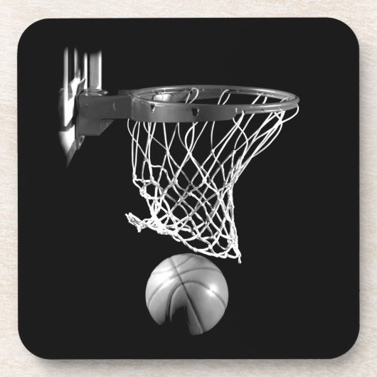 Schwarz-Weiß-Basketball Untersetzer (Vorderseite)