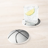 Schwarz-Weiß-Basketball Untersetzer (Seite)