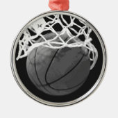 Schwarz-Weiß-Basketball Weihnachtsschmuck (Vorne)