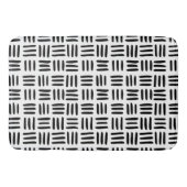 Schwarz/Weiß Basketwebermatte Badematte (Vorderseite)