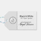 Schwarz-Weiß-Bath und Körper Geschenkanhänger (Rückseite Horizontal)