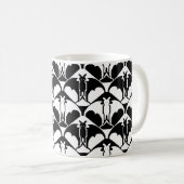 Schwarz-Weiß-Batty-Kaffeetasse Kaffeetasse (VorderseiteRechts)