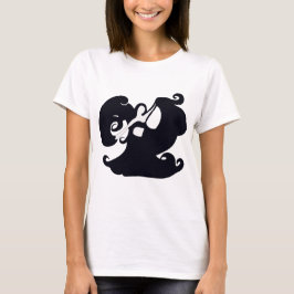 Schwarz-Weiß-Bauch-Tänzer mit Oben-Mode T-Shirt