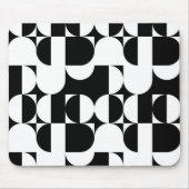 Schwarz-Weiß-Bauhaus Modernes Abstrakt geometrisch Mousepad (Vorne)