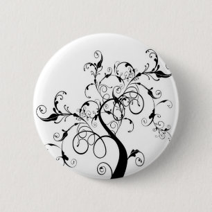Schwarz-Weiß-Baum Button