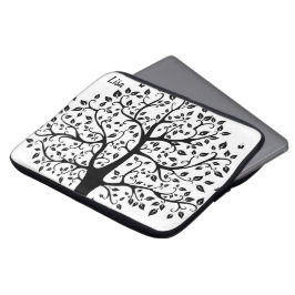 Schwarz-Weiß-Baum der Elektronik-Tasche Laptopschutzhülle