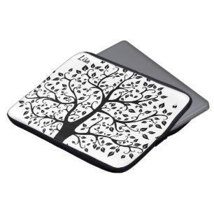 Schwarz-Weiß-Baum der Elektronik-Tasche Laptopschutzhülle