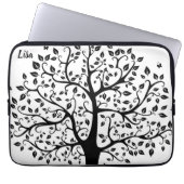 Schwarz-Weiß-Baum der Elektronik-Tasche Laptopschutzhülle (Vorderseite)