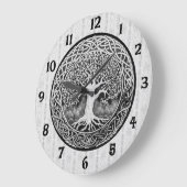 Schwarz-Weiß-Baum des Lebens Große Uhr (Winkel)