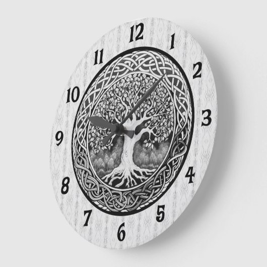 Schwarz-Weiß-Baum des Lebens Große Uhr (Winkel)