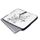 Schwarz-Weiß-Baum des Lebens Laptop-Sieb Laptopschutzhülle (Vorne Knopf)