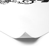 Schwarz-Weiß-Baum des Lebens mit Blume Poster (Ecke)