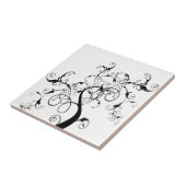 Schwarz-Weiß-Baum Fliese (Seite)