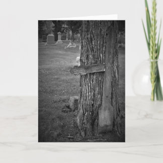 „Schwarz-Weiß-Baum-Kreuz“-Beileidskarte Karte