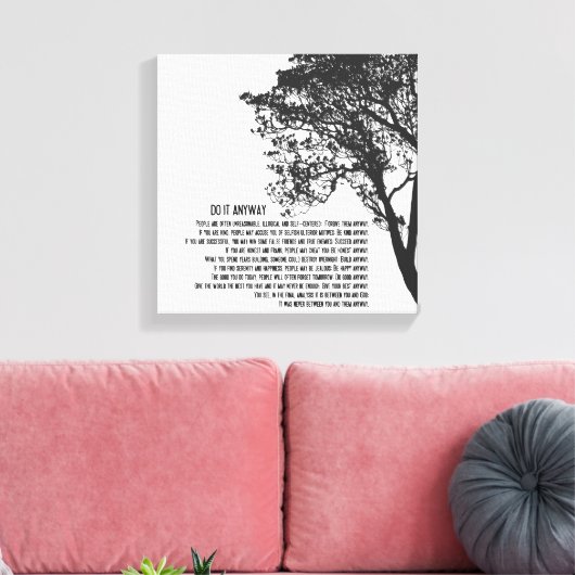 Schwarz-Weiß-Baum macht es auf jeden Fall Leinwanddruck (Insitu (Wohnzimmer))