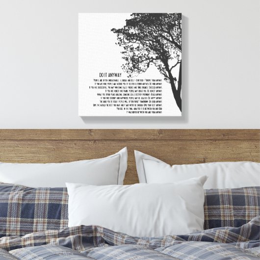 Schwarz-Weiß-Baum macht es auf jeden Fall Leinwanddruck (Insitu (Schlafzimmer))