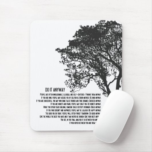 Schwarz-Weiß-Baum macht es auf jeden Fall Mousepad (Mit Mouse)