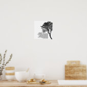 Schwarz-Weiß-Baum macht es auf jeden Fall Poster (Küche)