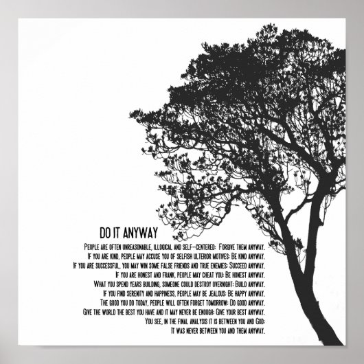 Schwarz-Weiß-Baum macht es auf jeden Fall Poster (Vorne)
