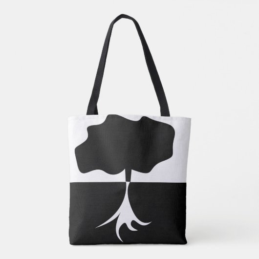 Schwarz-Weiß-Baum modern Tasche (Rückseite)