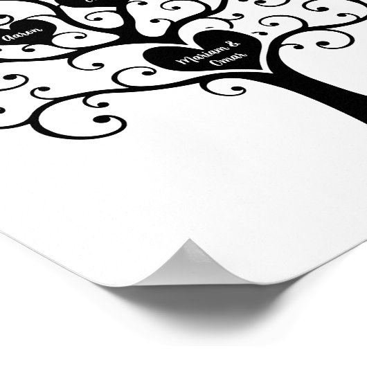 Schwarz-Weiß-Baum Poster (Ecke)