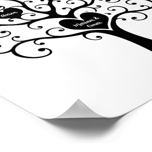 Schwarz-Weiß-Baum Poster (Ecke)