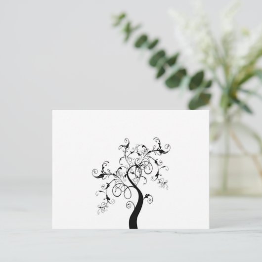 Schwarz-Weiß-Baum Postkarte (Stehend Vorderseite)