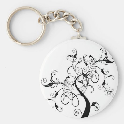 Schwarz-Weiß-Baum Schlüsselanhänger (Vorne)