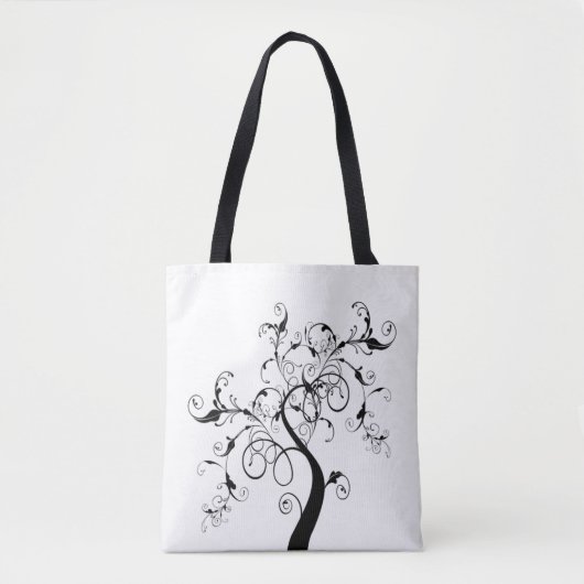 Schwarz-Weiß-Baum Tasche (Vorderseite)