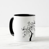 Schwarz-Weiß-Baum Tasse (Vorderseite Links)