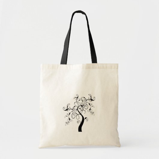 Schwarz-Weiß-Baum Tragetasche (Vorne)
