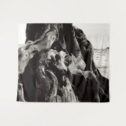 Schwarz-Weiß-Baum Wandteppich (Vorderseite (Horizontal))