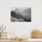 Schwarz-Weiß-Bäume & Gebirgsposter Poster (Küche)