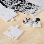 Schwarz-Weiß-Bäume im Schnee-Jigsaw-Puzzle Puzzle (Seite)