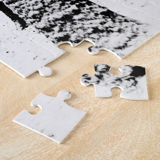 Schwarz-Weiß-Bäume im Schnee-Jigsaw-Puzzle Puzzle (Seite)