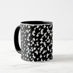 Schwarz-Weiß-Bäume-Kombination Tasse