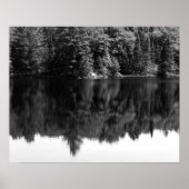Schwarz-Weiß-Bäume Reflektion im Wasser 16x20 Poster (Vorne)
