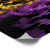 Schwarz-Weiß-Bäume Reflektion und gelb Lila Poster (Ecke)