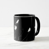 Schwarz-Weiß-Baumkrähen Tasse (VorderseiteRechts)