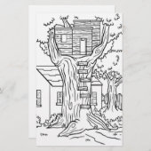 Schwarz-Weiß-Baumkronen-Farbseite Briefpapier (Vorne/Hinten)